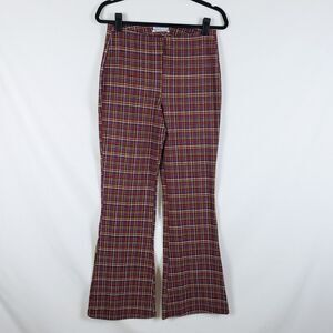 Retro 70s Flare Pants Womens M Plaid Indie Grunge Pull-On Urban Outfitters